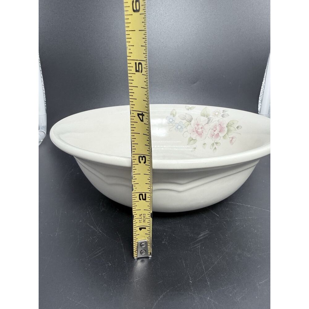 Pfaltzgraff Tea Rose Vegetable Bowl Pink Floral Stoneware Vintage - Picture 3 of 4